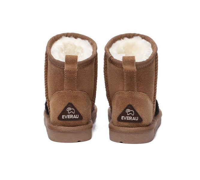 EVERAU(R) Kids Sheepskin Wool Boots Tiger Kids Plus Carousel 6