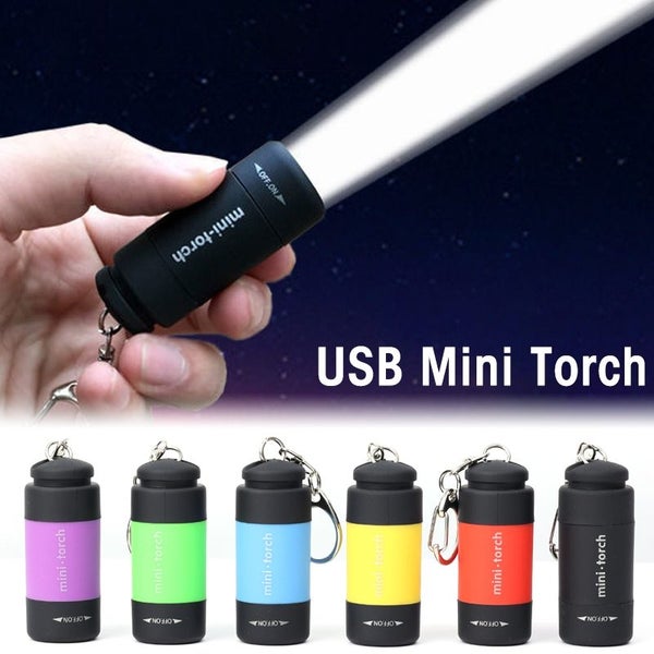 Mini Torch LED Rechargeable Flashlight Portable Keychain Carousel 2