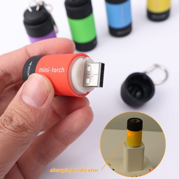 Mini Torch LED Rechargeable Flashlight Portable Keychain Carousel 7