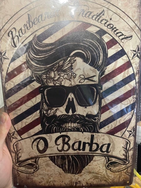 Barba Metal Tin Sign 20x30cm for shop decor Carousel 1