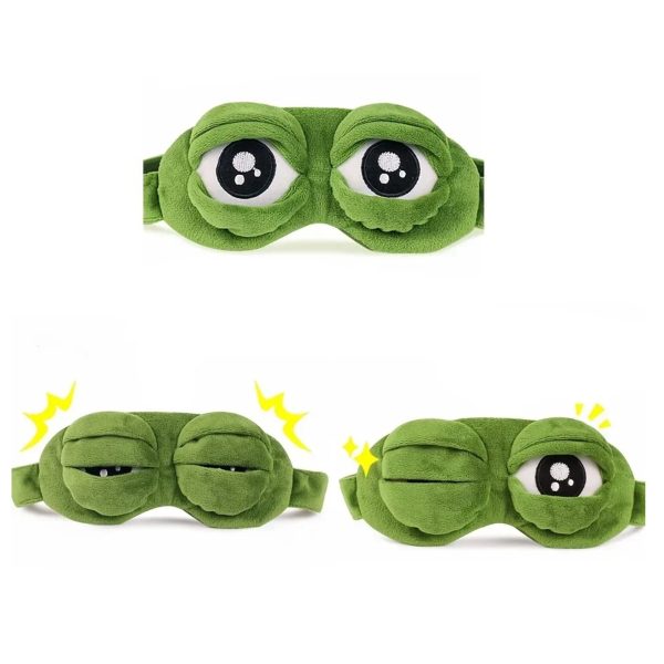 Cute Green Frog Funny Eye Mask For Adults Kids Adjustable Eyelinds Carousel 2