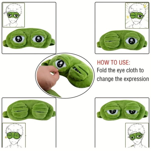 Cute Green Frog Funny Eye Mask For Adults Kids Adjustable Eyelinds Carousel 3