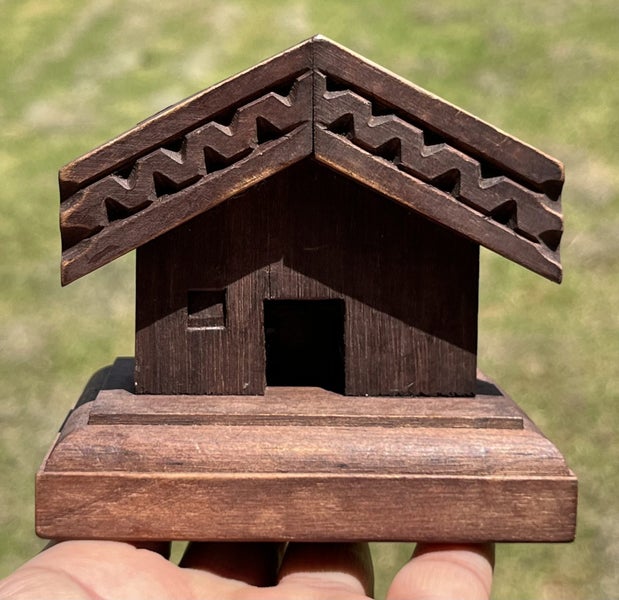 RARE Vintage Wooden Carved Marae Letter Holder Carousel 1