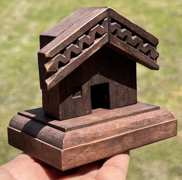 RARE Vintage Wooden Carved Marae Letter Holder Carousel 2