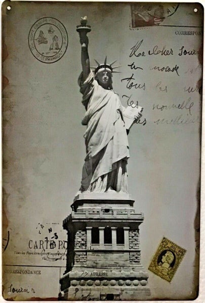 Statue Liberty New York City Freedom Tin Sign 20x30cm for Home Decor Shop Decor Carousel 1