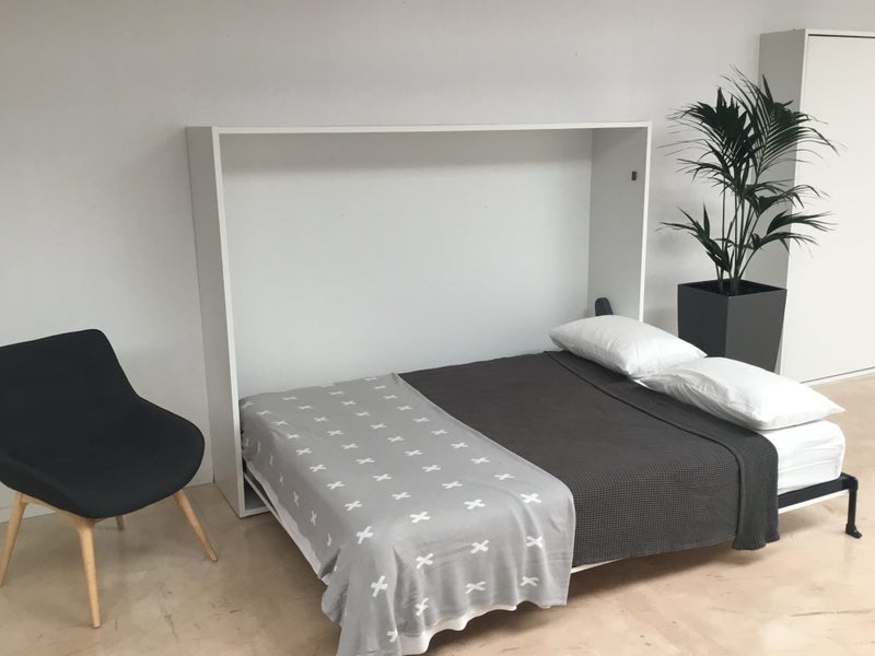 Ward Horizontal Queen size fold away Murphy wall bed , cabinetry & mattress Carousel 1