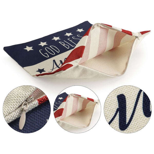 Patriotic United States of America Holiday Pillow Covers 17.7x17.7 IN Carousel 9