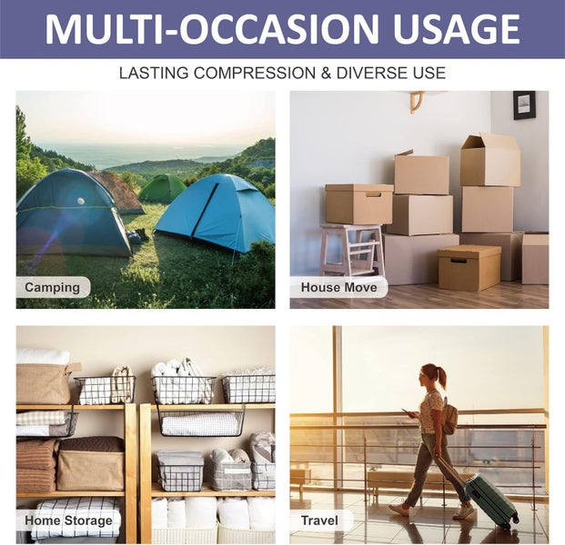 Behome Vacuum Storage Bags with Double-Zip Seal, 10 Pack Jumbo Space Saver Carousel 7