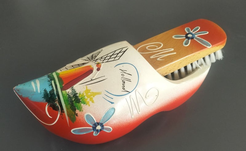 Wall Hanging Dutch Clog Souvenir Clothes Brush & Holder Carousel 1