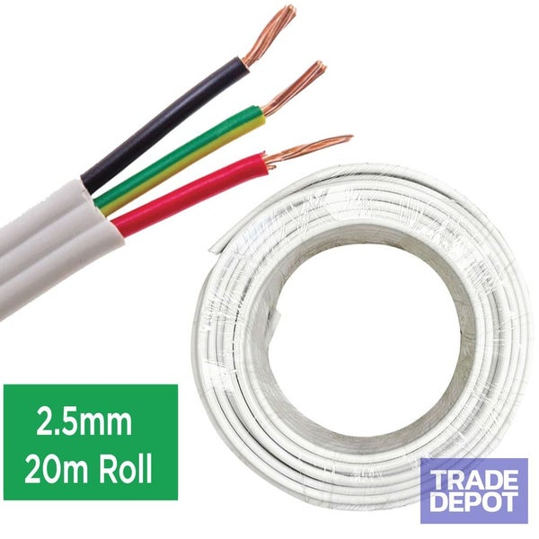 Electrical TPS Cable 2.5mm x 20M - White Carousel 1