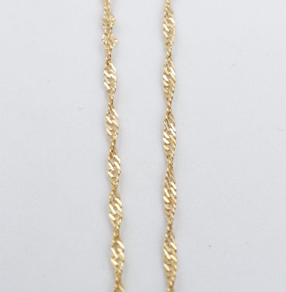 9ct Gold Singapore Twist Chain SNG30 50cm Carousel 1