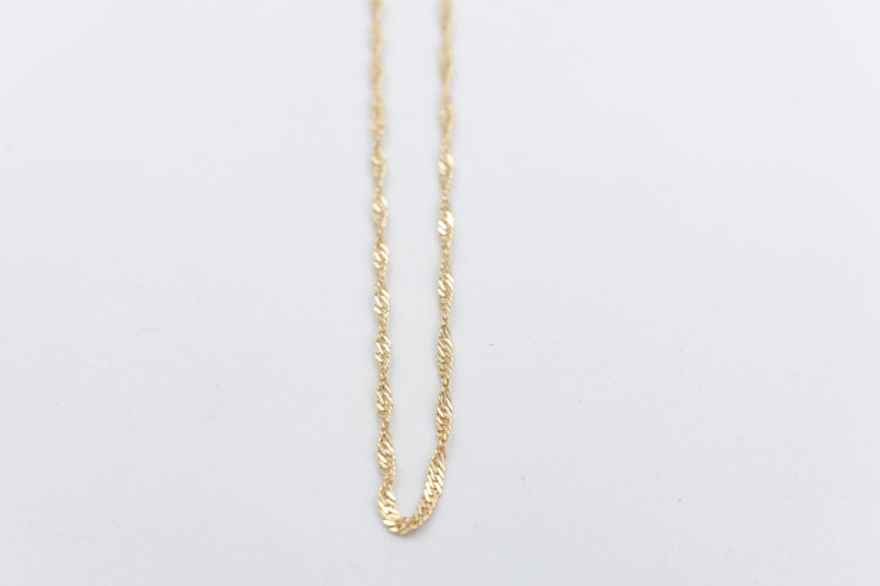 9ct Gold Singapore Twist Chain SNG30 50cm Carousel 8