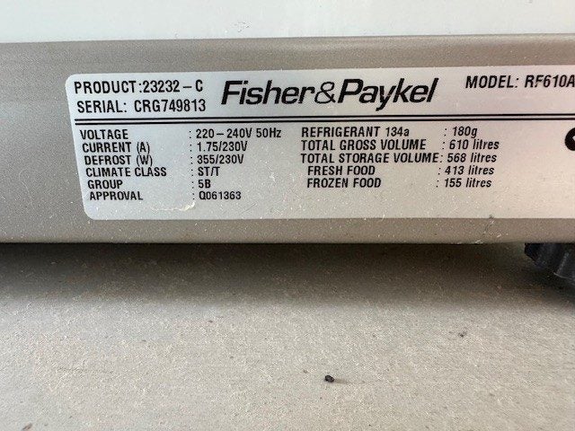 Fisher and Paykel Active Smart 610 litre Fridge freezer with inbuilt ice maker64747974792835113