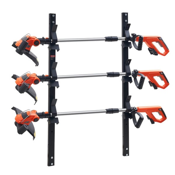 VEVOR 3-Place Weeder Trimmer Rack Holder for Open Landscape Trailer Lockable Carousel 1