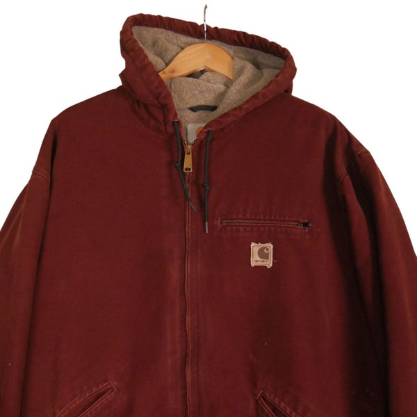 Vintage 2004 Carhartt Fleece Lined Red Hooded Active Jacket XXL Carousel 2