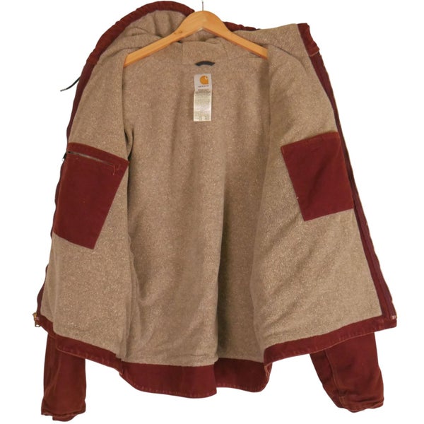 Vintage 2004 Carhartt Fleece Lined Red Hooded Active Jacket XXL Carousel 8