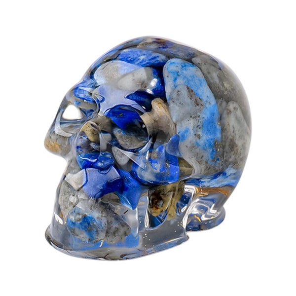 Blue Crystal Skull Decor - 1.2" Mini Resin Halloween Craft for Pumpkin Embe Carousel 2