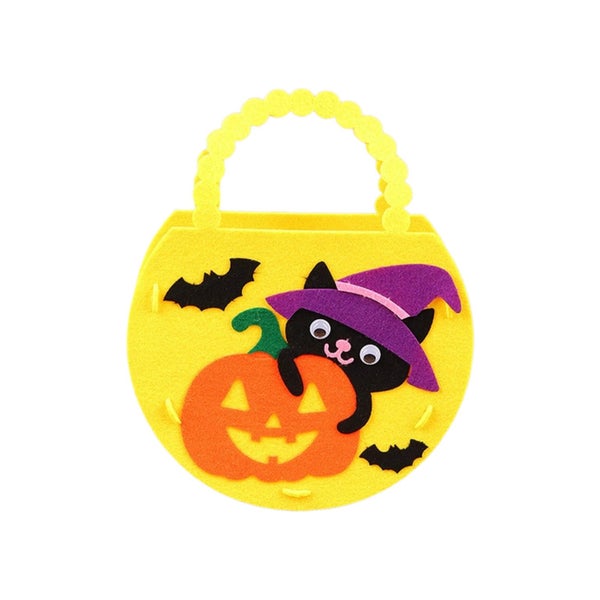 Halloween Tote Bags Non-Woven - 7x9in Reusable Candy Bags for Kids (Pumpkin Carousel 2