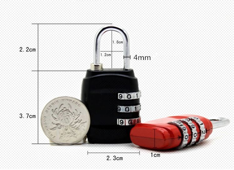 Alloy Security 3 Combination Travel Suitcase Luggage Code Security Lock Carousel 2