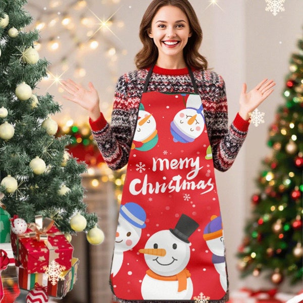 Festive Chef Apron - Christmas Cooking Apron for Women/Men, Gift for Bakers Carousel 1