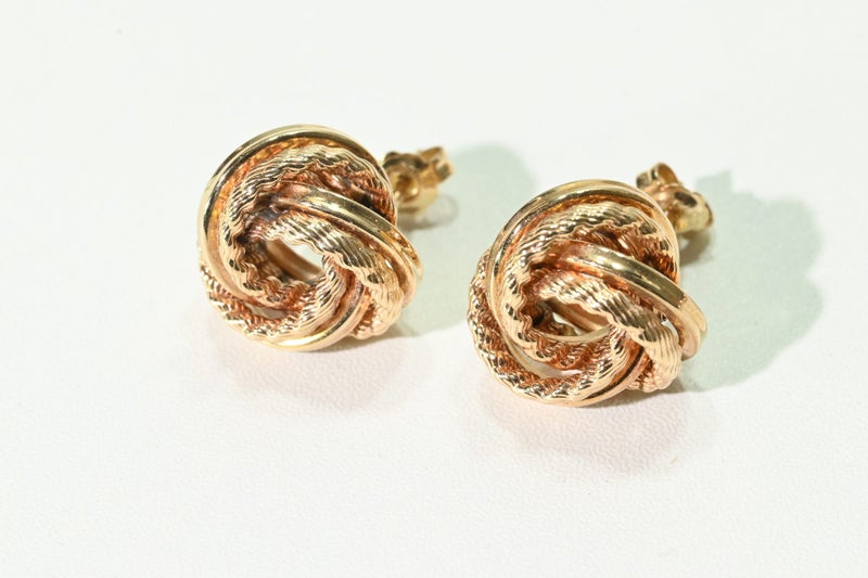 9 carat gold knot earrings Carousel 1