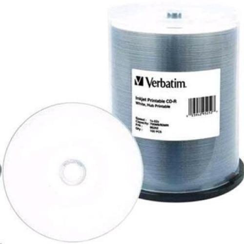 Verbatim 95252 CD-R - 100 Pack 80Min - 52x - AZO - White Wide Inkjet - Printable Carousel 1