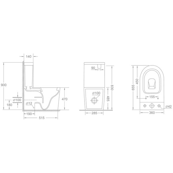Vogue Vita Comfort Height Rimless Toilet Suite Carousel 2