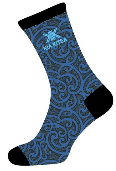 Kia Kitea Socks - Kikorangi/Blue Carousel 1