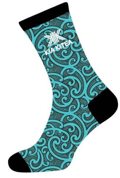 Kia Kitea Socks - Tii/Teal Carousel 1