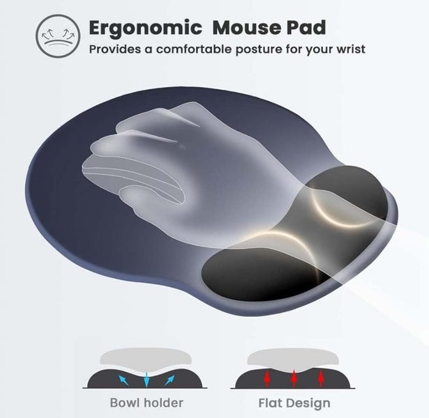 Mouse Pad with Gel Wrist Cushion Gradient Ergonomic Carousel 3