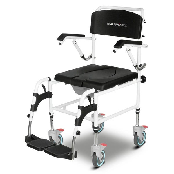 Commode Shower Chair Over Toilet Or Bedside 136Kg Capacity Aluminium Frame Wi... Carousel 1