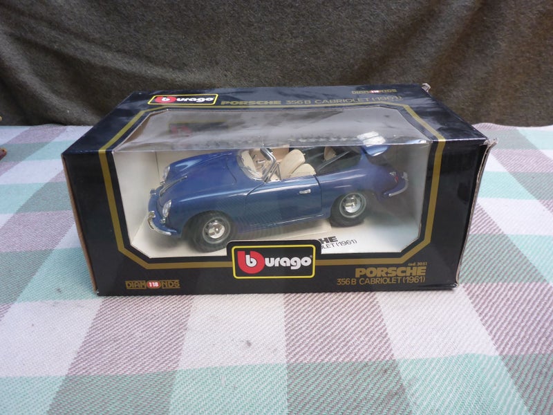 Vintage Boxed Bburago 1/18 Scale Diecast Toy Model Porsche 356B Cabriolet 1961 Carousel 1