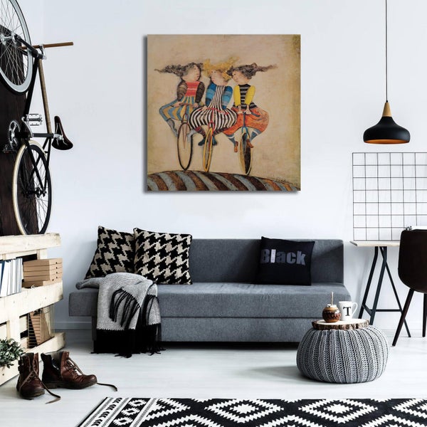 Framed $1 RESERVE 1 Panel Canvas Print - Holiday on Wheels by Graciela Boulanger64758068387329112