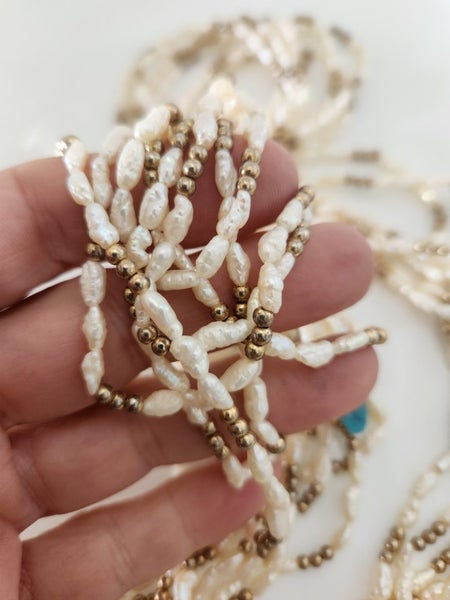 1970s rice pearl multistrand long necklace BNWT Carousel 2