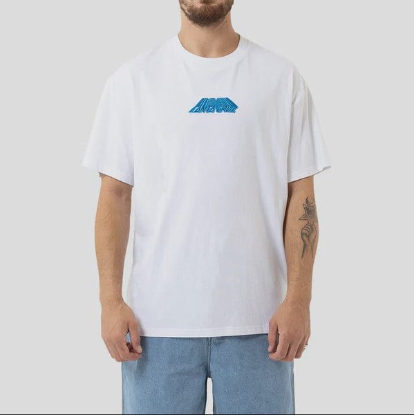 Santa Cruz Classic Strip Repeat Front Box Tee - White Carousel 1