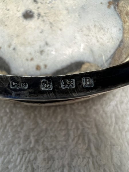 Antique Silver Capstan Inkwell 1926 Birmingham - Clan Kinnear Crest Carousel 7