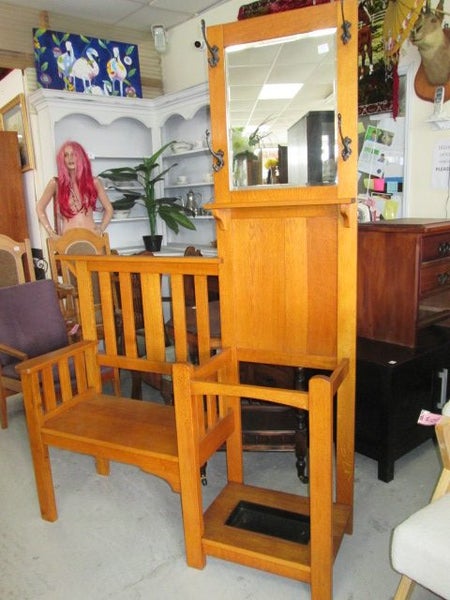 2297 VINTAGE OAK HALLSTAND Carousel 1