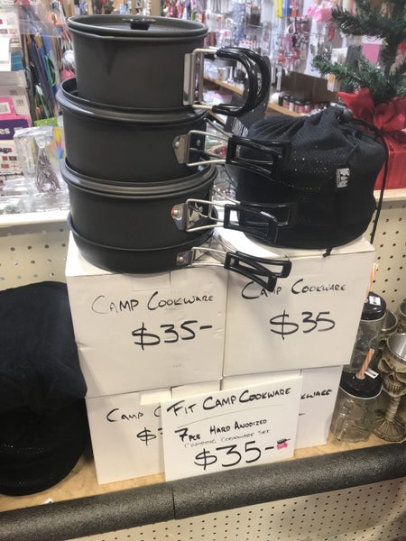 7 Piece Camp Cookware Set - Hard Anodised Carousel 1