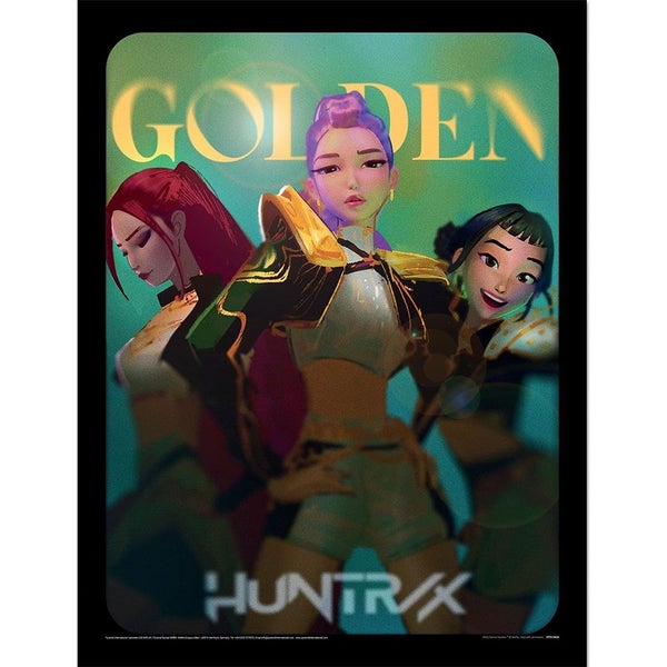 K-Pop Demon Hunters Golden Picture Framed Poster Carousel 1