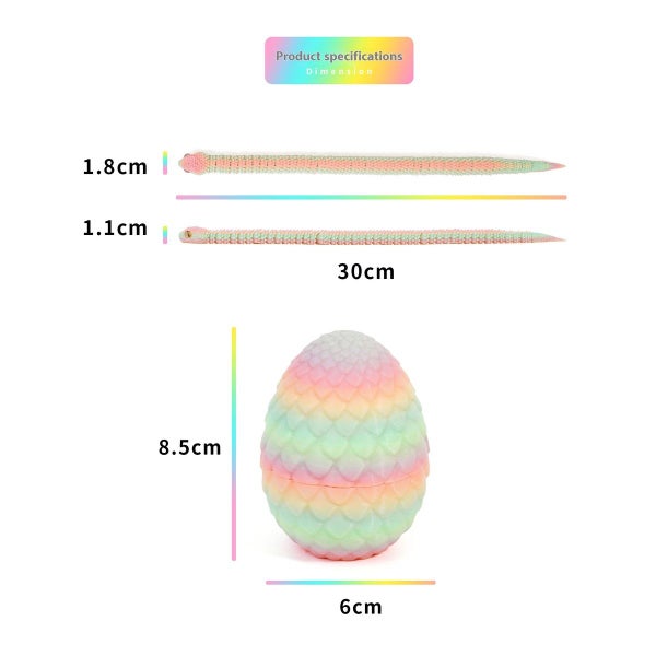Pink Blue 3D Printed Viper Dragon Egg Set Movable Joint Toy Popular Easter Gift Carousel 2