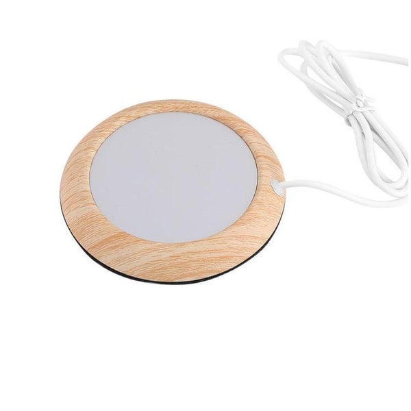 Usb Cup Warmer Wood Grain Electric Beverage Heater For Desk Office Home Carousel 5