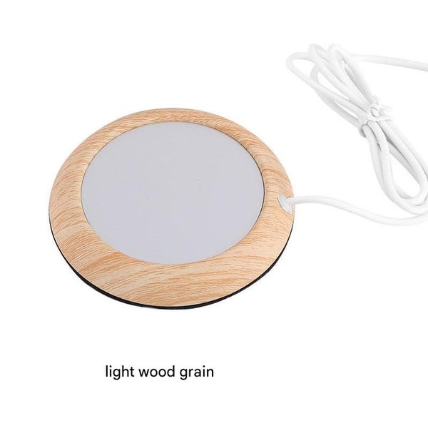 Usb Cup Warmer Wood Grain Electric Beverage Heater For Desk Office Home Carousel 2