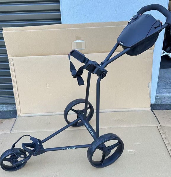 Big Sale Black BIG MAX Ti Lite Easy-to-Fold Golf trundler 3-wheel push trolley Carousel 1