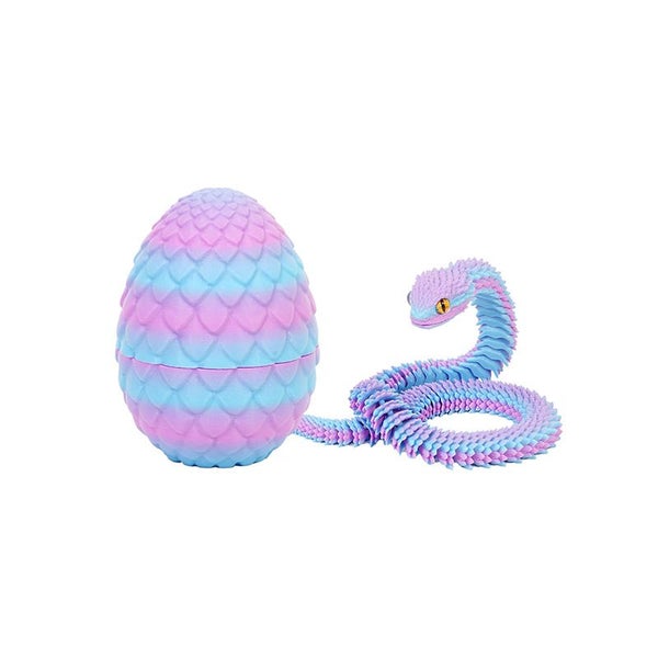 Pink Blue 3D Printed Viper Dragon Egg Set Movable Joint Toy Popular Easter Gift Carousel 1