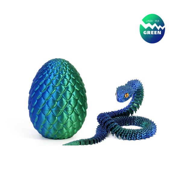 Laser Blue Green 3D Printed Viper Dragon Egg Set Movable Joint Toy Popular Easte Carousel 2