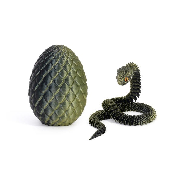 Black Bronze 3D Printed Viper Dragon Egg Set Movable Joint Toy Popular Easter Gi Carousel 2