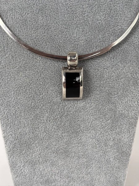 BLACK ONYX SLIDER PENDANT | Sterling Silver 0.925 Carousel 2