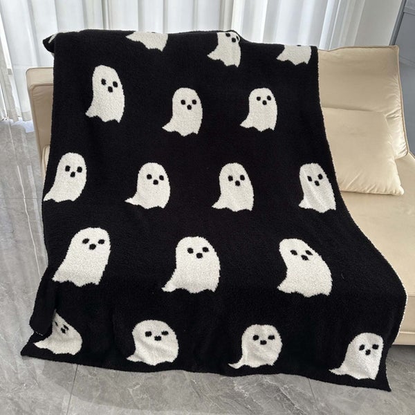 Halloween Ghost Blanket Flannel Double Sided Four Seasons Blanket Kawaii Pl Carousel 6