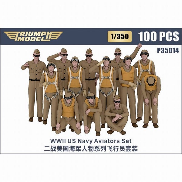 Triumph Model P35014 1/350 Scale WWII US Navy Aviators Set - 3D Printed Figures Carousel 1