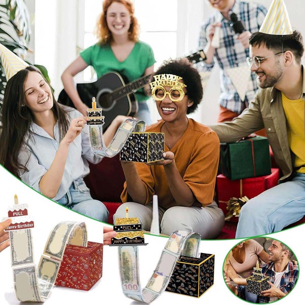 Birthday Money Box Happy Birthday Money Box Gift, DIY Cash Pull Out Surpris Carousel 1